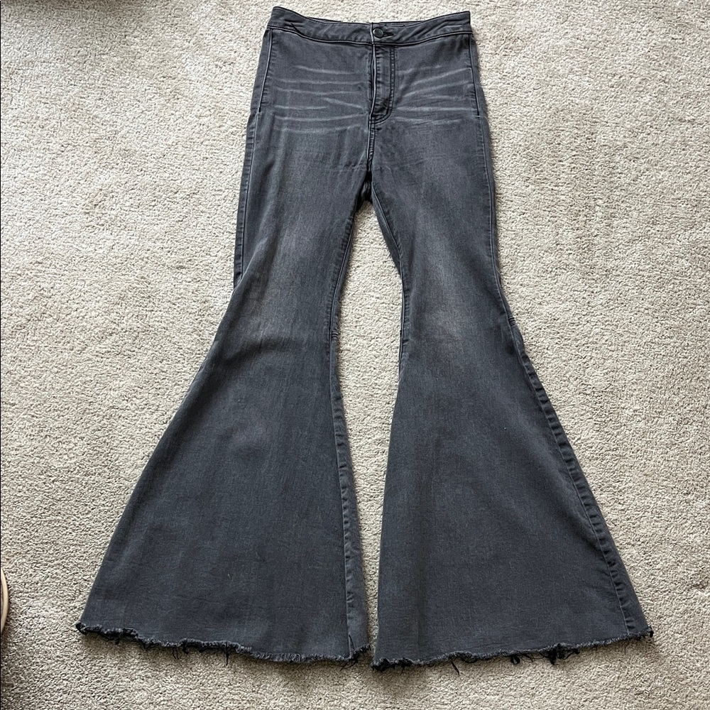 Free People Flared washed black jeans 33” inseam